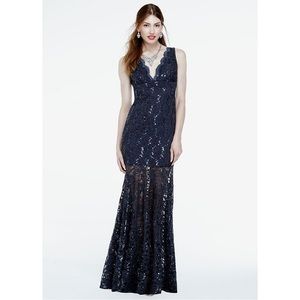 NIGHTWAY Sequin Lace V-Neck Formal Dress